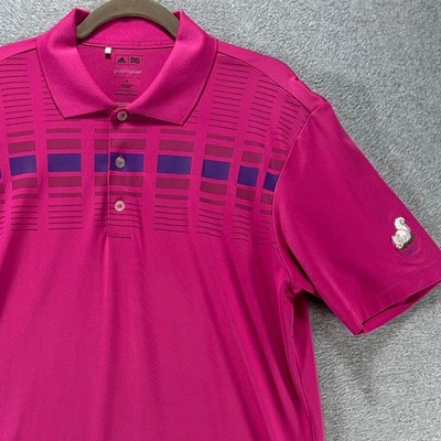 Adidas Golf Polo Puremotion Pine Lake Country Club Mens Medium Pink Athletic