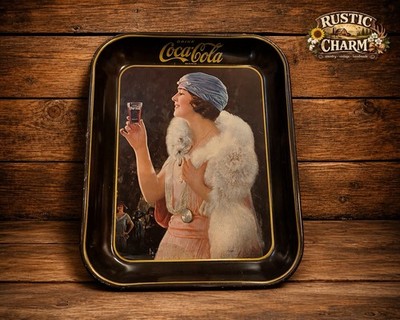 Vintage Coca-Cola Serving Tray Flapper Girl 1920s Style Metal