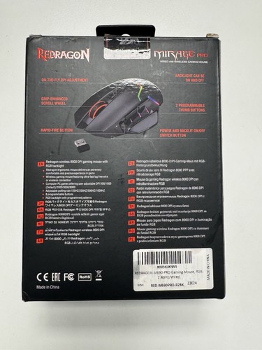 REDRAGON M690 PRO Wireless Gaming Mouse 8000 DPI, Rapid Fire Key 8 Macro Buttons - Picture 2 of 7
