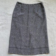 VTG Pendleton Maxi Skirt 10 Virgin Wool Beige Geometric Gray Classic Academia