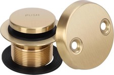 Effortless Brushed Gold Tub Drain Kit with Two-Hole Overflow for All Bathtubs