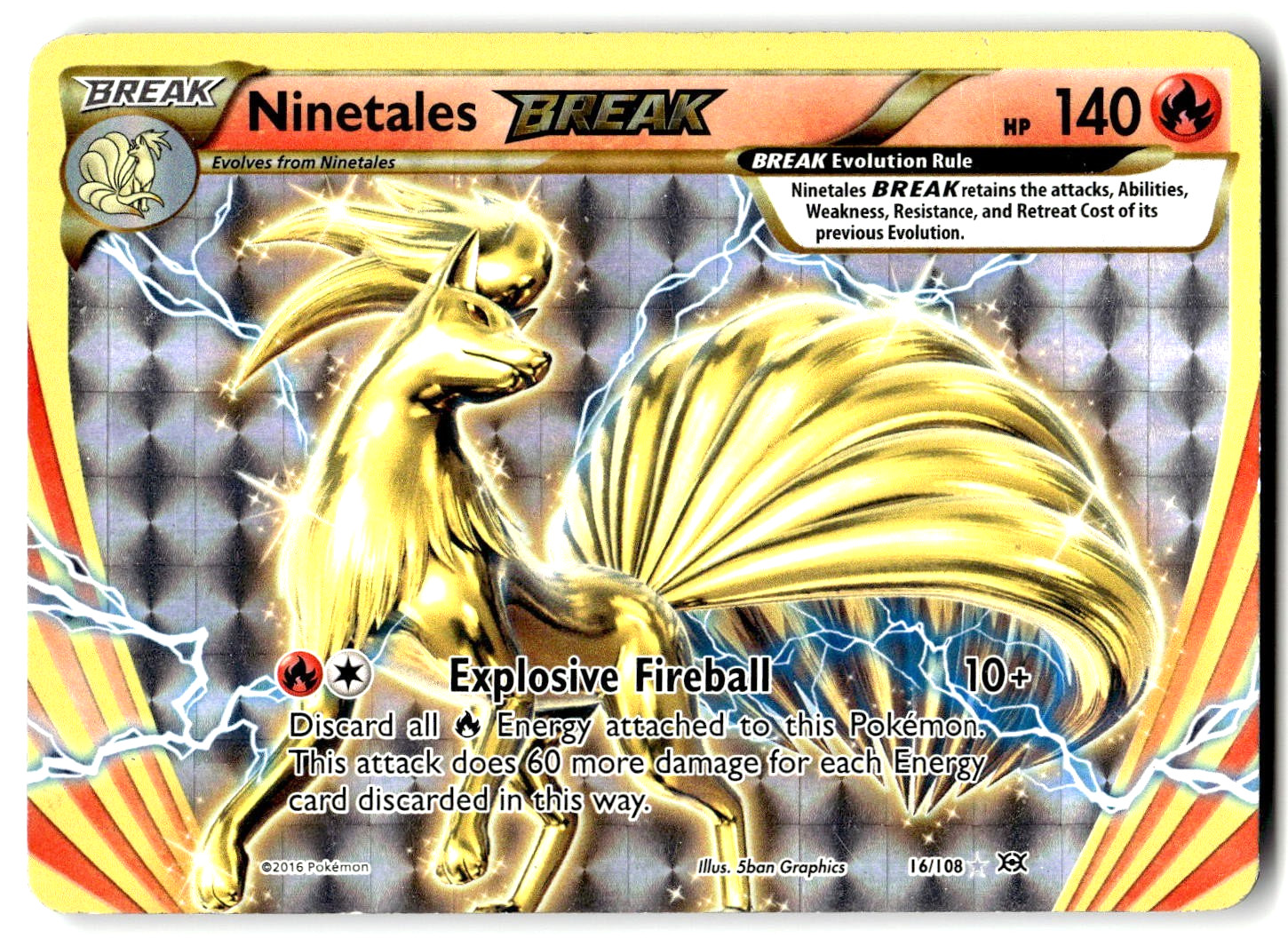 Pokemon XY - Evolutions Card 16/108 Ninetales BREAK