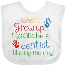 Inktastic Dentist Like Mommy Baby Bib Child’s Kids Dentist’s Daughter Childs