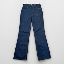 Vintage 70s High Rise Wrangler Dark Wash 29x34 Jeans Western Rodeo Cowgirl