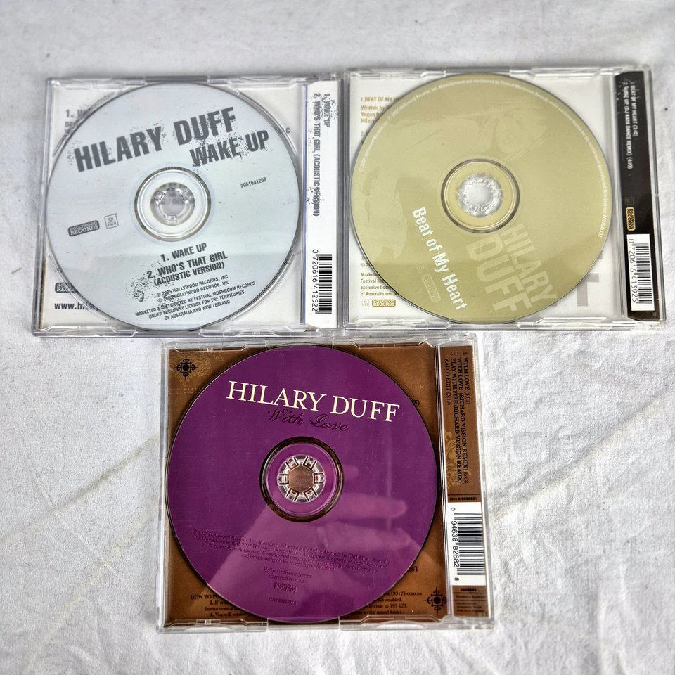 7x CD Singles de Hilary Duff So Yesterday Wake Up Little Voice With Love Beat Of My Foto 4 de 4