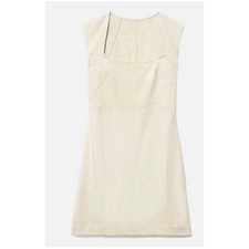 Everlane The 90s Mini Dress Square Neck Stretch Sleeveless Slim Fit Beige M