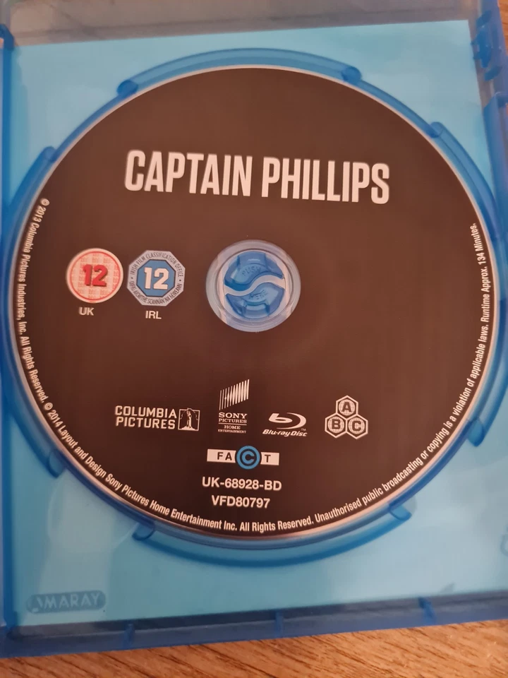 Captain Phillips (Blu-Ray, 2014) Tom Hanks {Hijack Thriller} [Region A-B-C] [UK] - Image 2 of 4