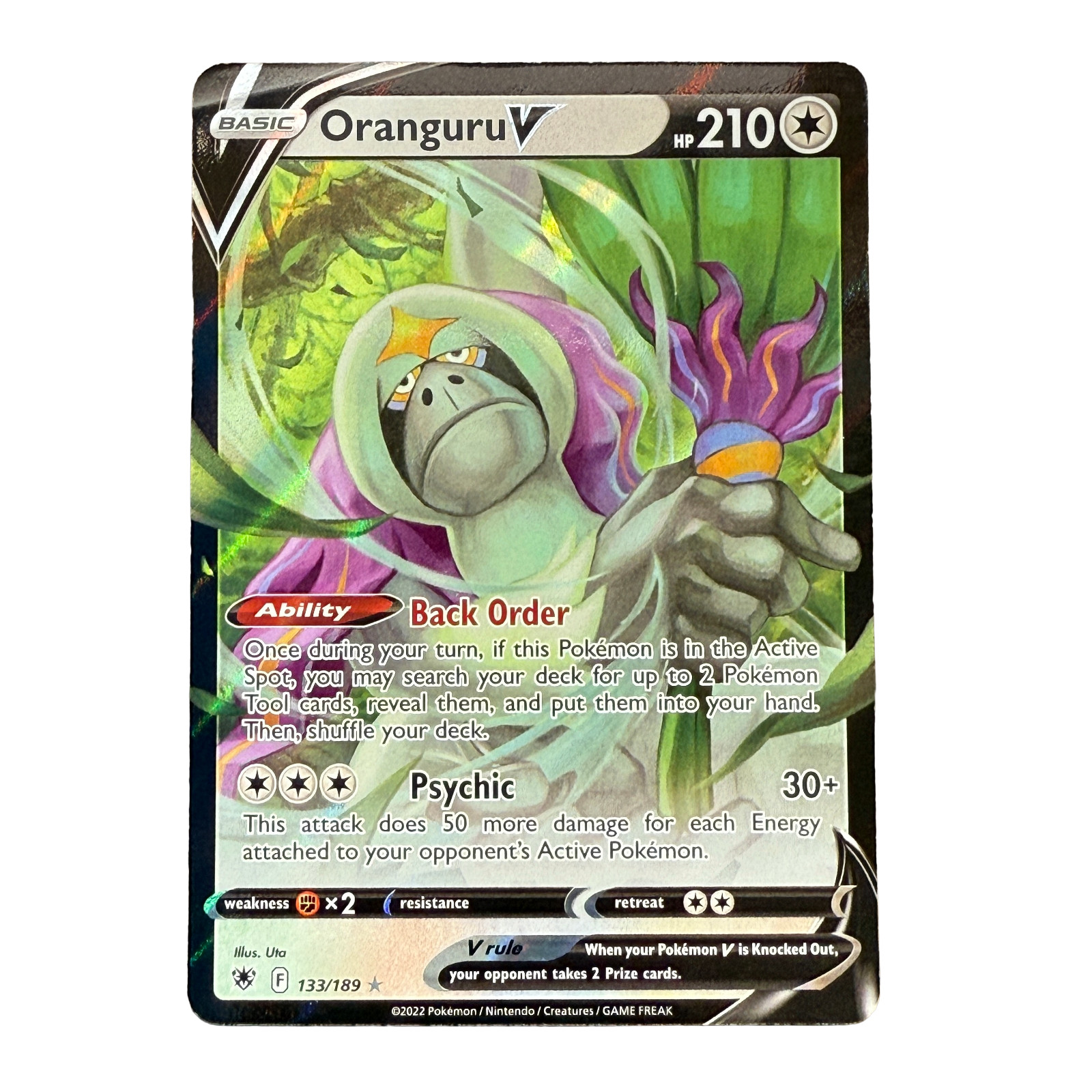 Oranguru V 133/189 Astral Radiance Ultra Rare Full Art Holo Pokemon TCG Card
