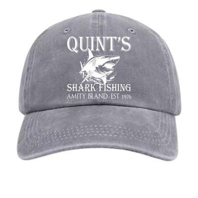 Vintage Shark Fishing Dad Hat, Amity Island 1976, 7 Color Unisex Collector Cap