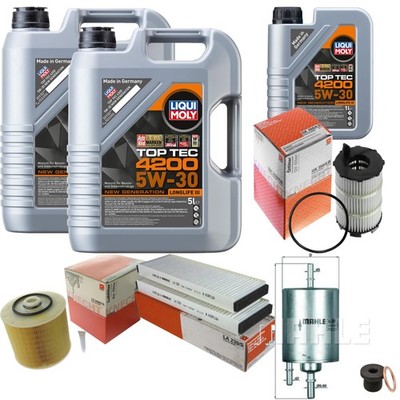 MAHLE Inspektionspaket 11L Liqui Moly 5W-30 Top Tec 4200 für Audi A6 Allroad
