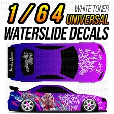 1/64 Scale HARLEY QUINN Custom White Toner Universal WaterSlide Decals for Hot