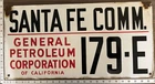 Vintage Porcelain Oil Field Sign - General Petroleum Santa Fe Comm 179-E