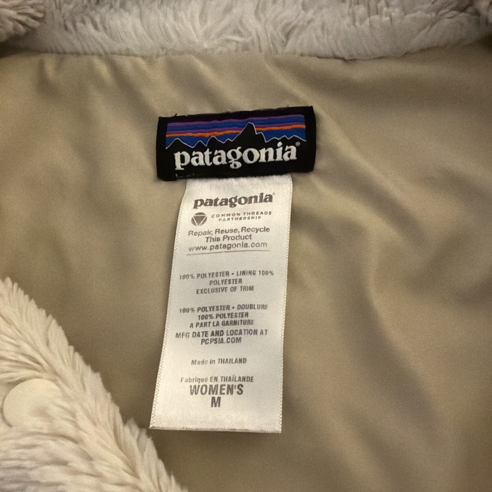 Patagonia Women’s Pelage Swing Style Jacket Asymmetrical Closure Faux Fur Fleece thumbnail 7