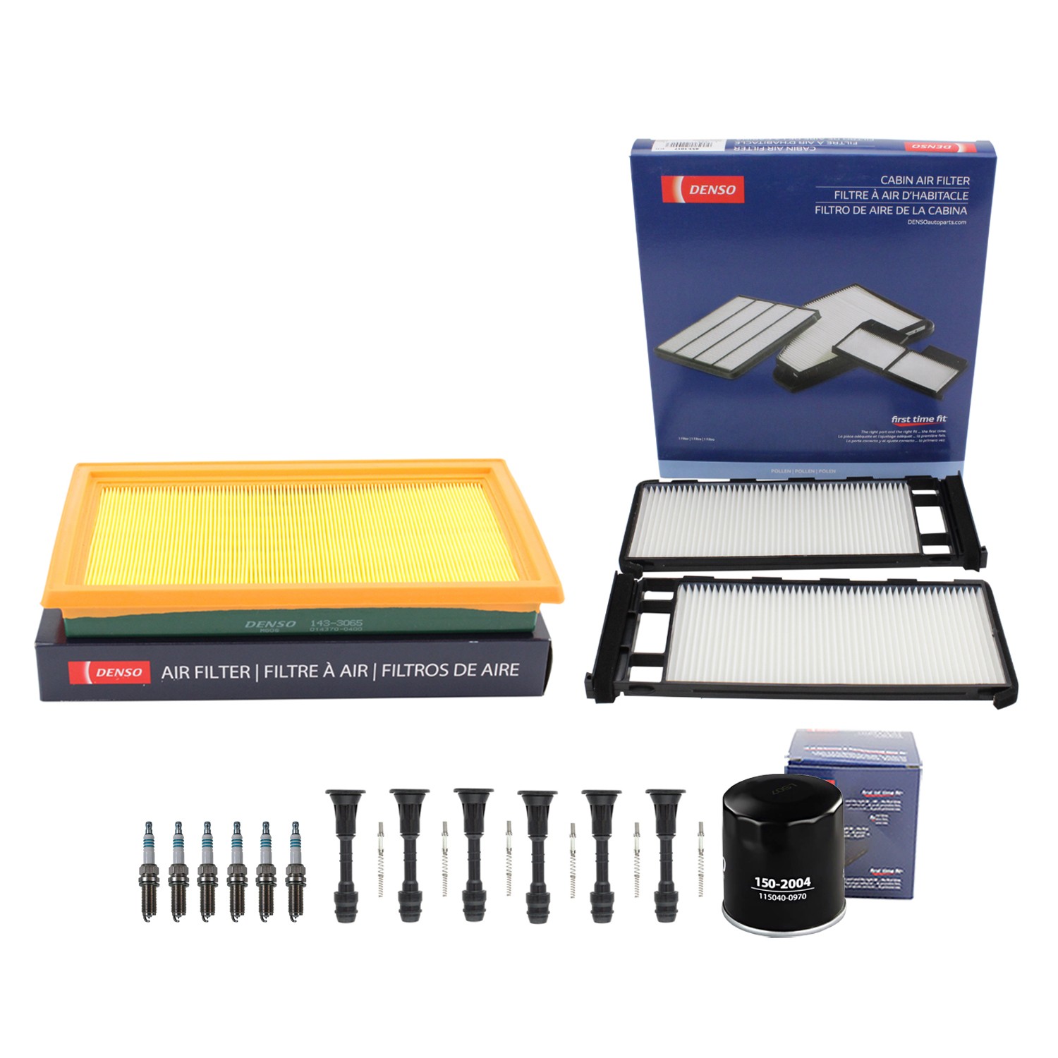 Denso Tune Up Kit 6 Spark Plugs and Boots Kit for Pathfinder QX4 3.5L V6 VQ35DE