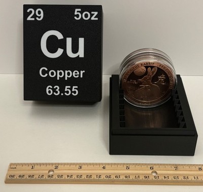5oz Rounds Storage Box, Holds 10X Standard Capsules, Holder, Case Bullion Copper
