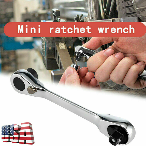 1/4" Mini Double-Ended Quick Socket Ratchet Wrench Rod Screwdriver Bit Tool - Picture 6 of 12