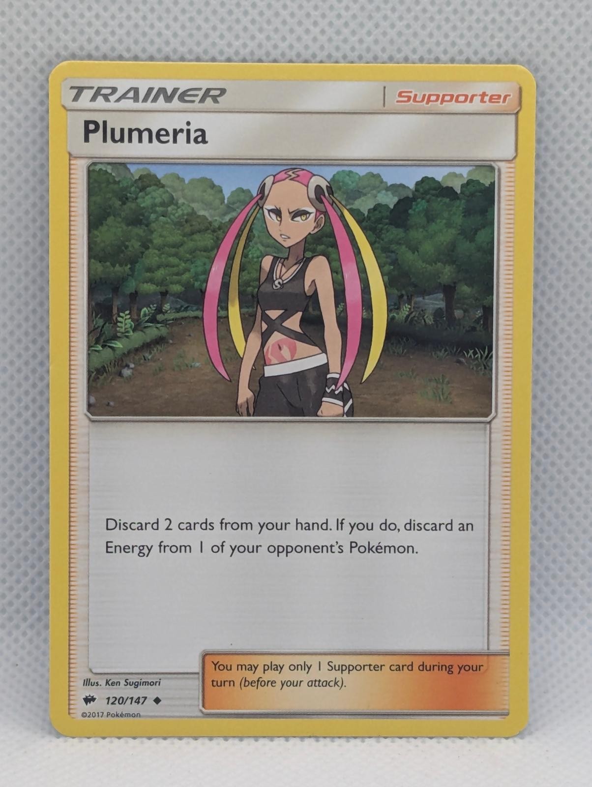 PLUMERIA 120/147 UC BURNING SHADOWS POKEMON LIGHTLY PLAYED PLUMERIA