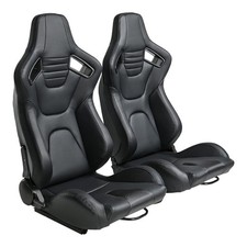 Asiento de cubo reclinable universal para automóvil 2 piezas asiento de carreras ajustable con 2 deslizadores
