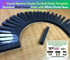 30 CC Nrrw AS GR BLK Foam Pads Wht Base + 30 EZ Peel Brown Felt Pad 8-track tape