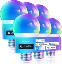 Matter Smart Light Bulb, Wifi Smart Bulbs, Work with Apple Home, Siri, Alexa, Go