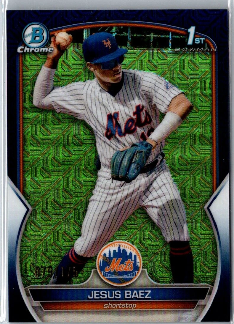 2023 Bowman 1st Chrome Prospects Blue Mojo Mega Box Refractor Jesus Baez /150