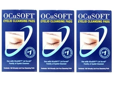 Ocusoft Eye Lid Virtually Line Free Cleansing Pads, 100 Ea, 3 Pack