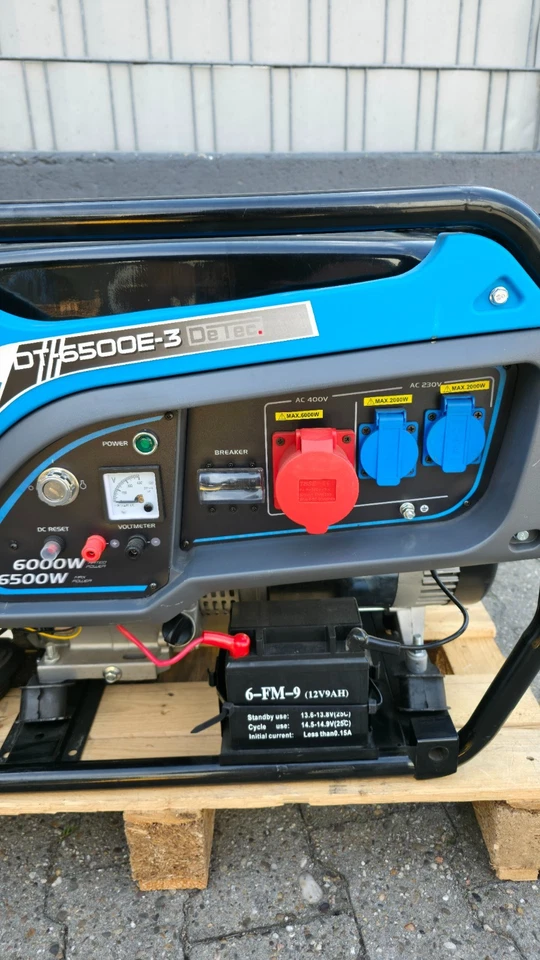 DeTec. Benzin Stromerzeuger 6kW Stromaggregat Generator 230V + 400V B-Ware - Bild 3 von 4
