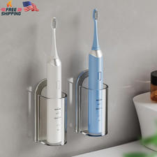 Electric Toothbrush Holder Wall Mounted 2 Pack Clear