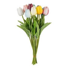10Pcs Artificial Tulips Latex Fake Flower Bouquet Real Touch Wedding Party Decor