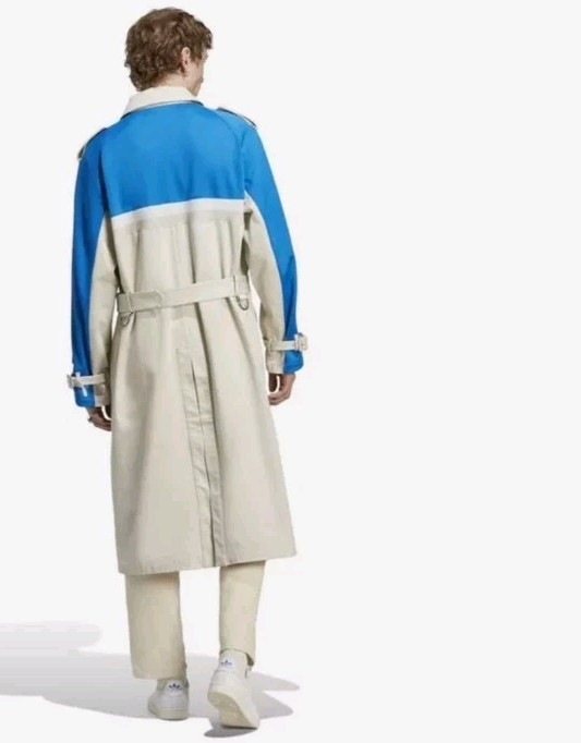 Adidas Trench Coat Blue version 83C Grey Long Belted, Unisex