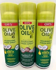 3 Packs ORS Olive Oil Nourishing Sheen Spray with Coconut Oil 10 OZ