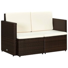 Gartenmöbel 2er Poly Rattan Lounge Bank Sofa Gartenbank mehrere Auswahl vidaXL