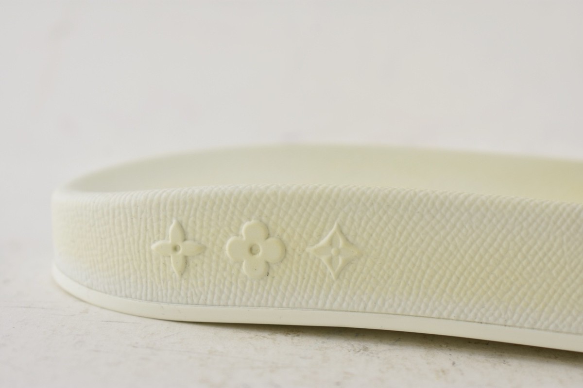 Louis Vuitton Waterfront Mule White Silver Monogram Slide Sandal