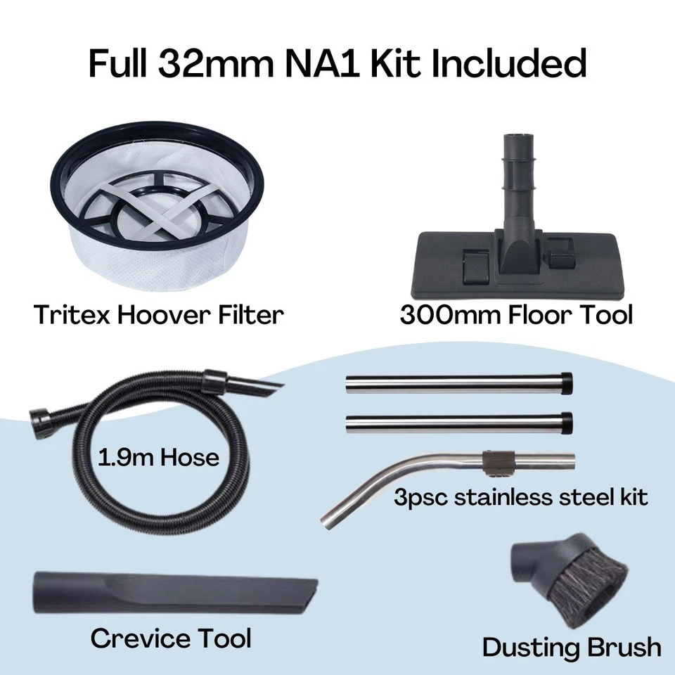 Numatic 大型商用吸尘器 15L 240V 620W 电缆长度 10 米 NRV370 — 第 2/4 张图片