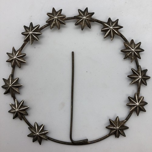 10 cm diametro stellario metallo bagnato argento madonna stelle stars Mary - Foto 3 di 9