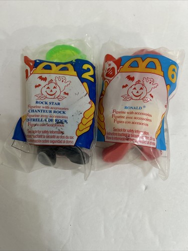 McDonalds Rock Star 2 & Ronald 6 McNugget Buddies Halloween Happy Meal Toys 1996