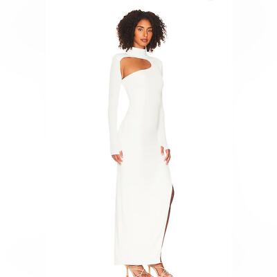 Not Yours To Keep Suzie maxi dress ivory stretch jersey tight cut out  Revolve S | eBay
