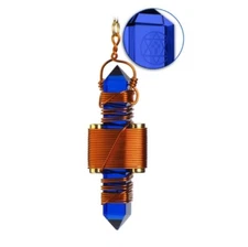 Etheric Weaver Siberian Blue Quartz Copper Wire Pendant + 14k GF Necklace