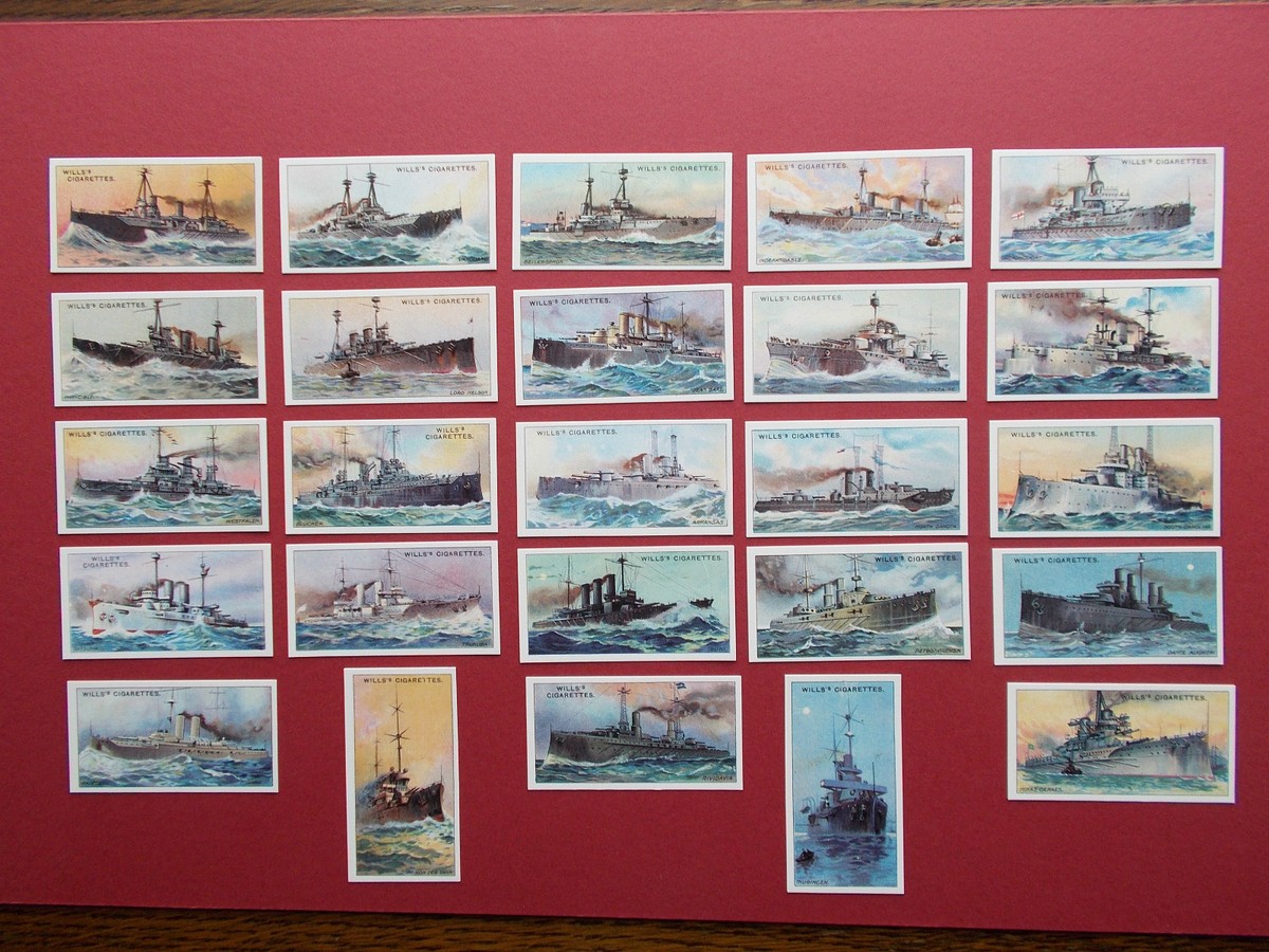 REPRODUCTION CIGARETTE CARDS BY WILL'S - THE WORLD'S DREADNOUGHTS