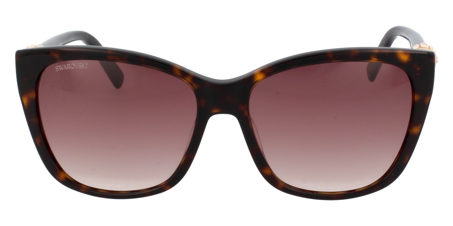 Большие пластиковые солнцезащитные очки SWAROVSKI SW129 SK129 52F Черепаха с кошачьим глазом 58-16-140 27890₽