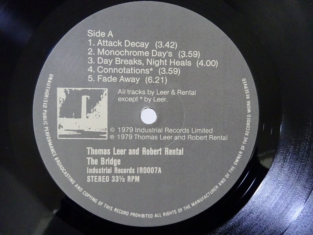 Thomas Leer & Robert Rental The Bridge Industrial Records IR0007