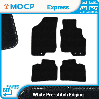 Express with White Pre-Stitch Trim Car Mats to fit Kia Ceed 3 Mat Clips 2009-...