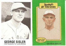 2 DIFFERENT GEORGE SISLER BASEBALL CARD LOT 401