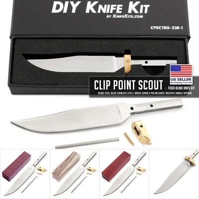 KNIFEKITS.COM Clip Point Scout - DIY Knife Making Kit - USA Design