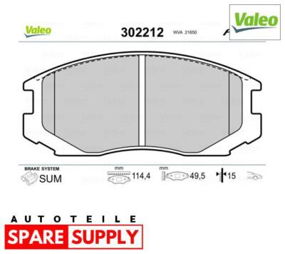 BREMSBELAGSATZ, SCHEIBENBREMSE VALEO 302212 PASST VORDERACHSE | eBay