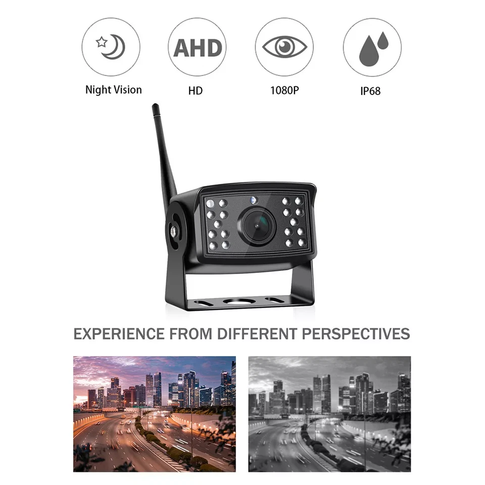 AHD Digital Wireless Backup Rear View Camera Metal for DVR Monitor Car Truck Bus - Image 3 of 4