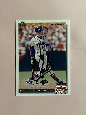 Will Clark 1992 Upper Deck Diamond Skills Best Power IP Auto Autograph 