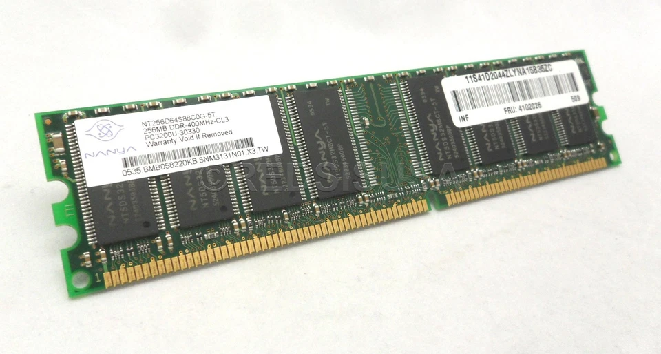 256MB PC3200 DDR-400MHz non-ECC FRU 41D2026 NT256D64S88C0G-5T - Image 2 of 4