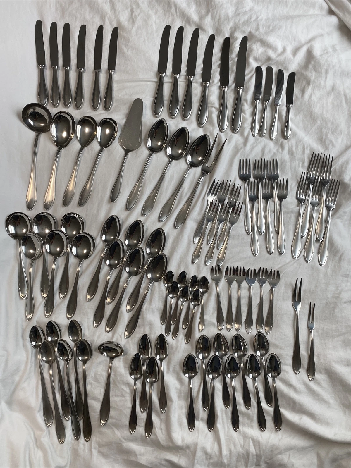 89pc SET Hoffritz Stainless Germany Mardi Gras Forks Spoons Knives Serving