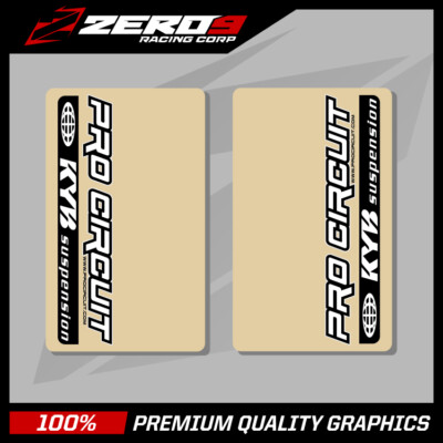 KYB UPPER FORK DECALS MOTOCROSS GRAPHICS MX GRAPHICS PROCIRCUIT CLEAR BLACK